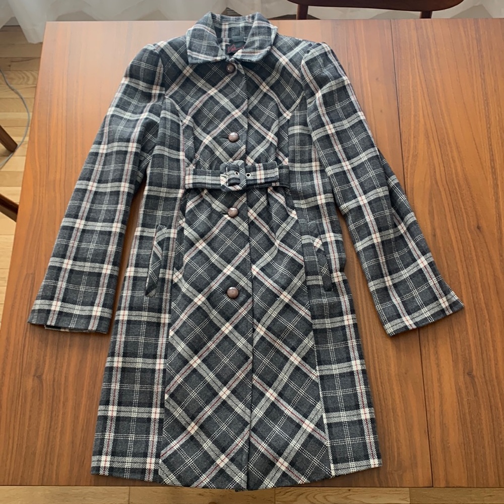Victoria’s Secret Via plaid button up peacoat size 0